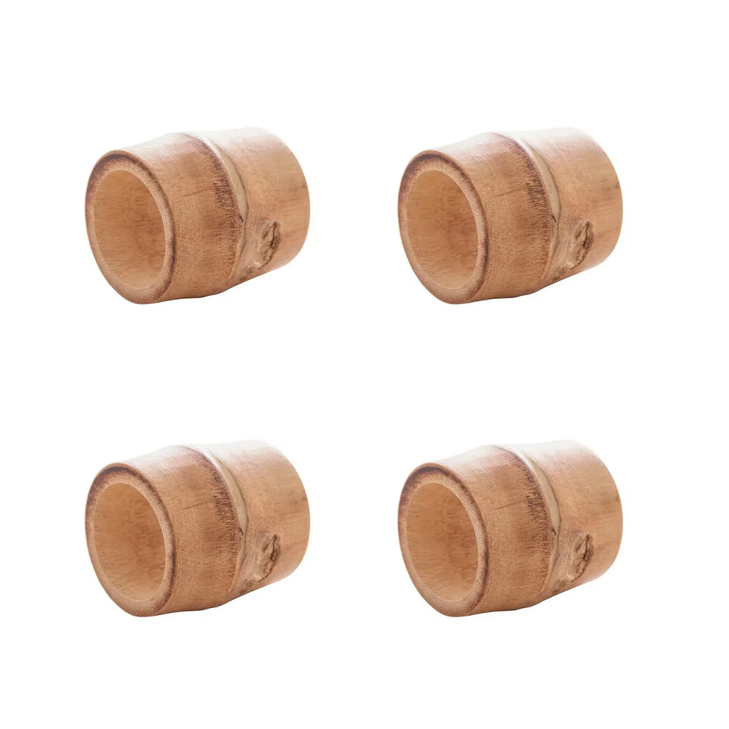 Kit 4 Anéis para Guardanapos Bambu Natural 5x4cm