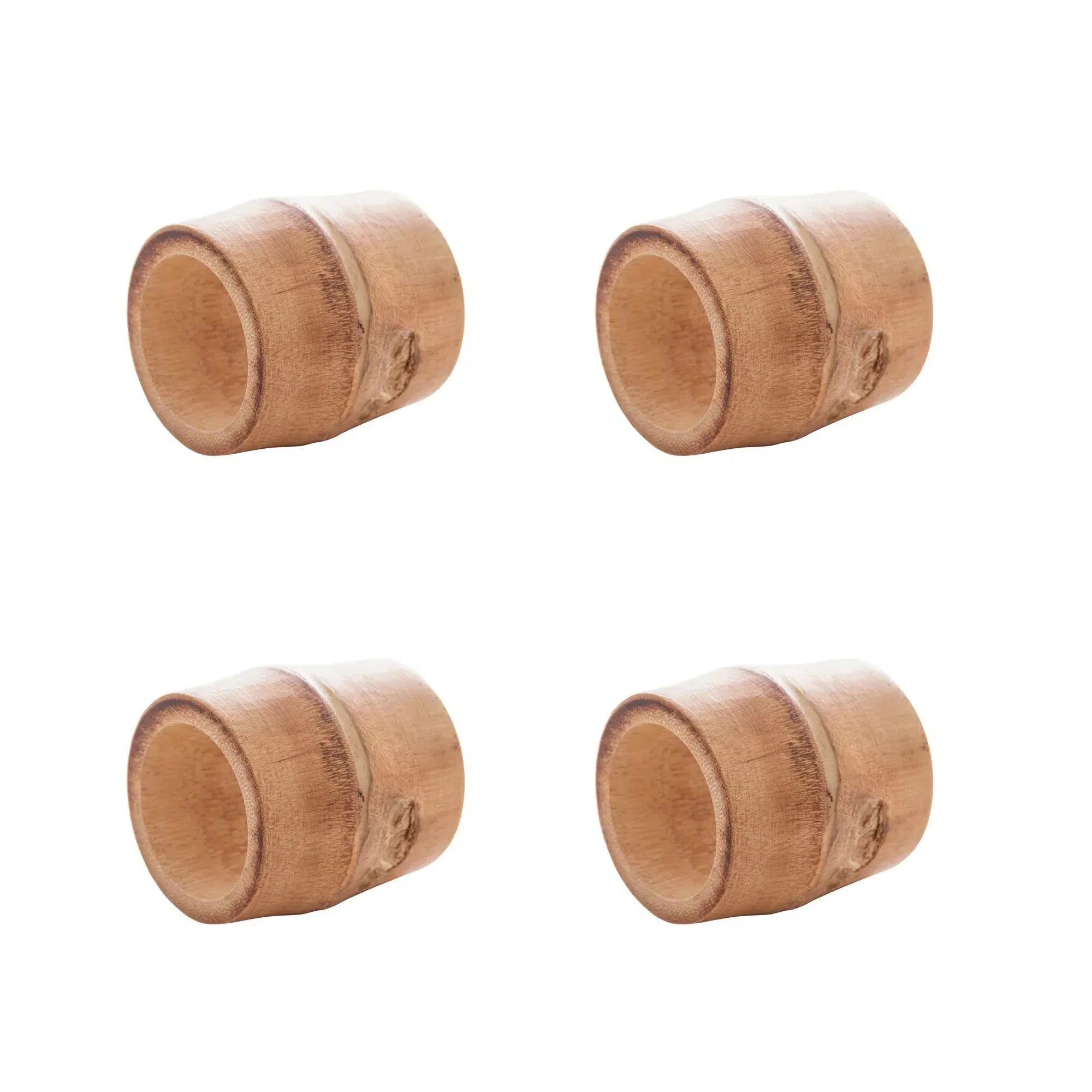 Kit 4 Anéis para Guardanapos Bambu Natural 5x4cm
