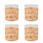 Kit 4 Copos Baixos Vidro com Sisal 320ml