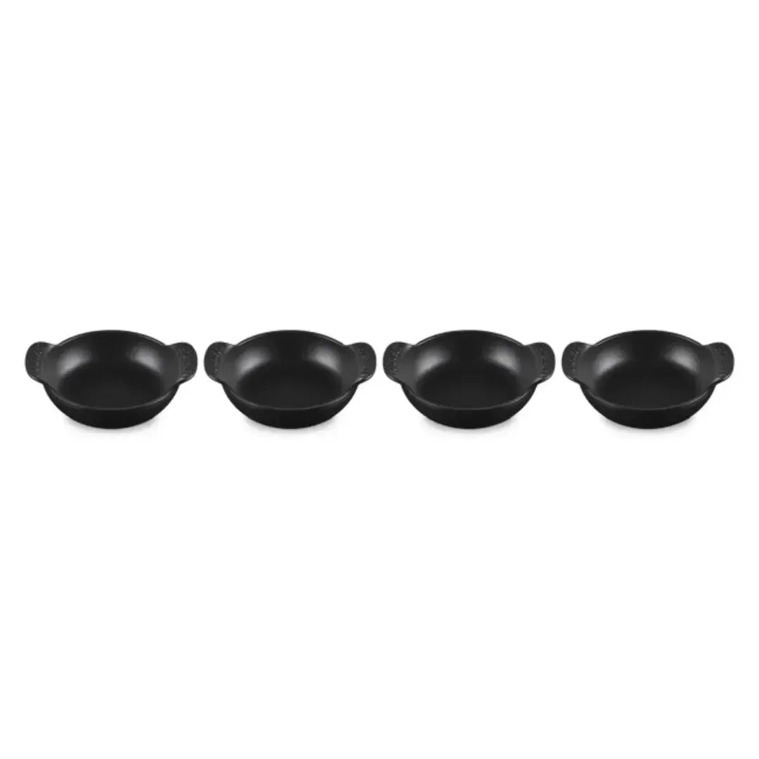 Kit 4 Mini Caçarolas Buffet Gourmand Matte Black 300ml 13cm Le Creuset
