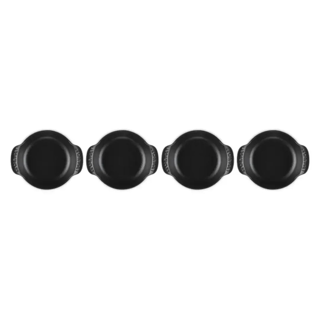 Kit 4 Mini Caçarolas Buffet Gourmand Matte Black 300ml 13cm Le Creuset
