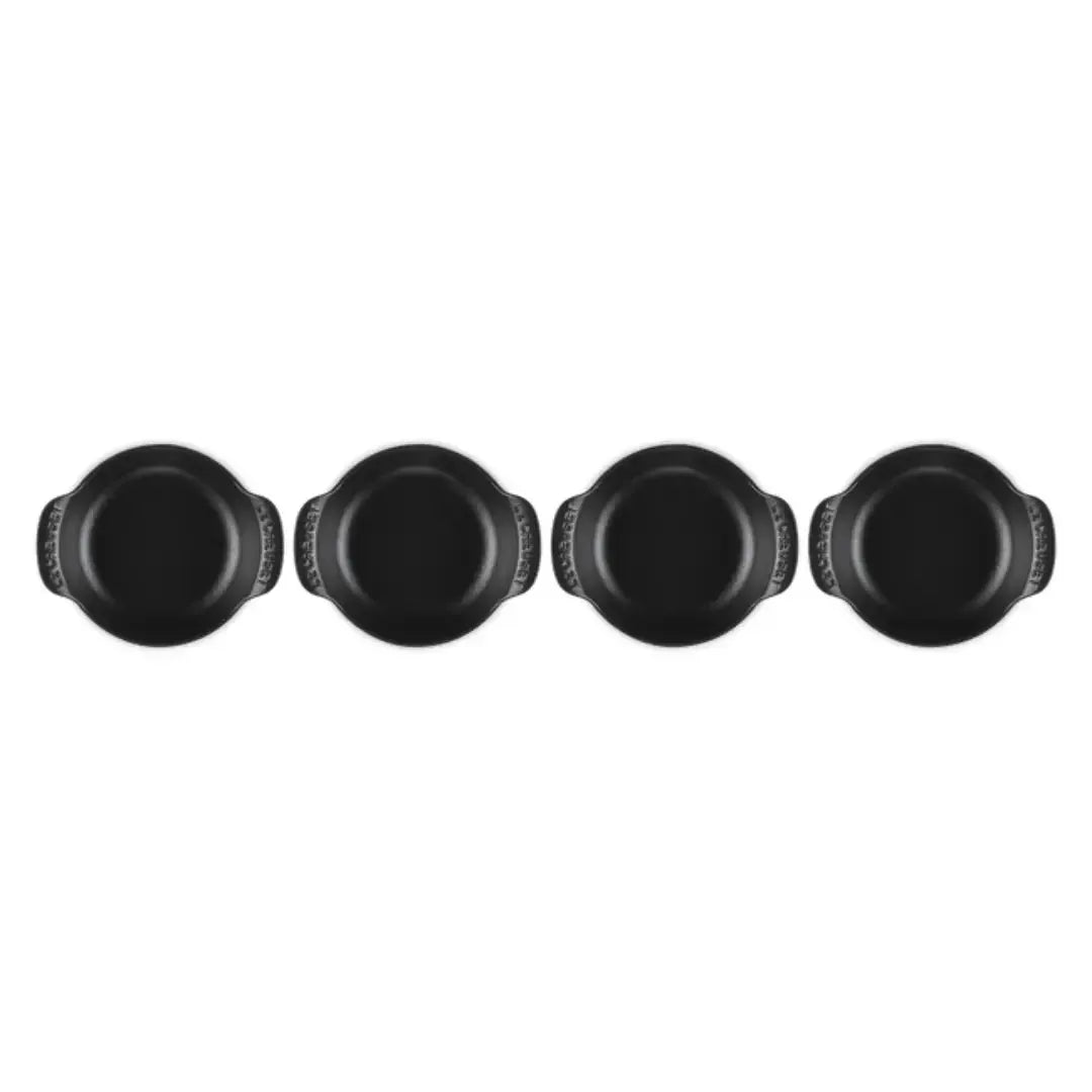 Kit 4 Mini Caçarolas Buffet Gourmand Matte Black 300ml 13cm Le Creuset