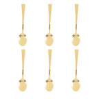 Kit 6 Colheres para Café Aço Inox Berna Dourado