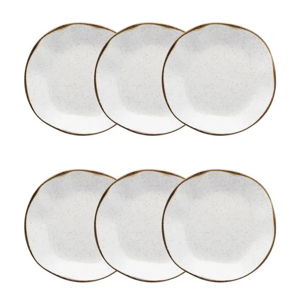 Kit 6 Pratos Fundos Porcelana Ryo Maresia 22,5cm