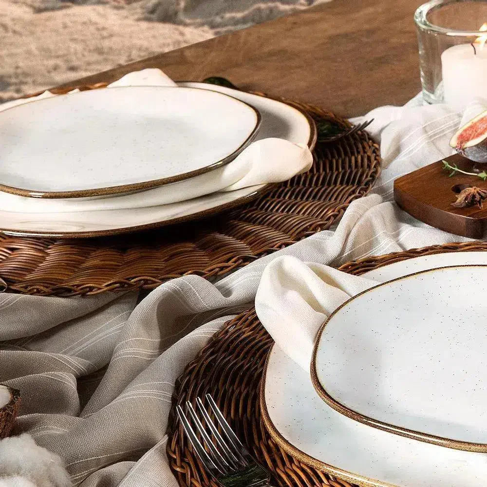 Kit 6 Pratos de Sobremesa Porcelana Ryo Maresia 21,5cm
