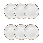 Kit 6 Pratos de Sobremesa Porcelana Ryo Maresia 21,5cm