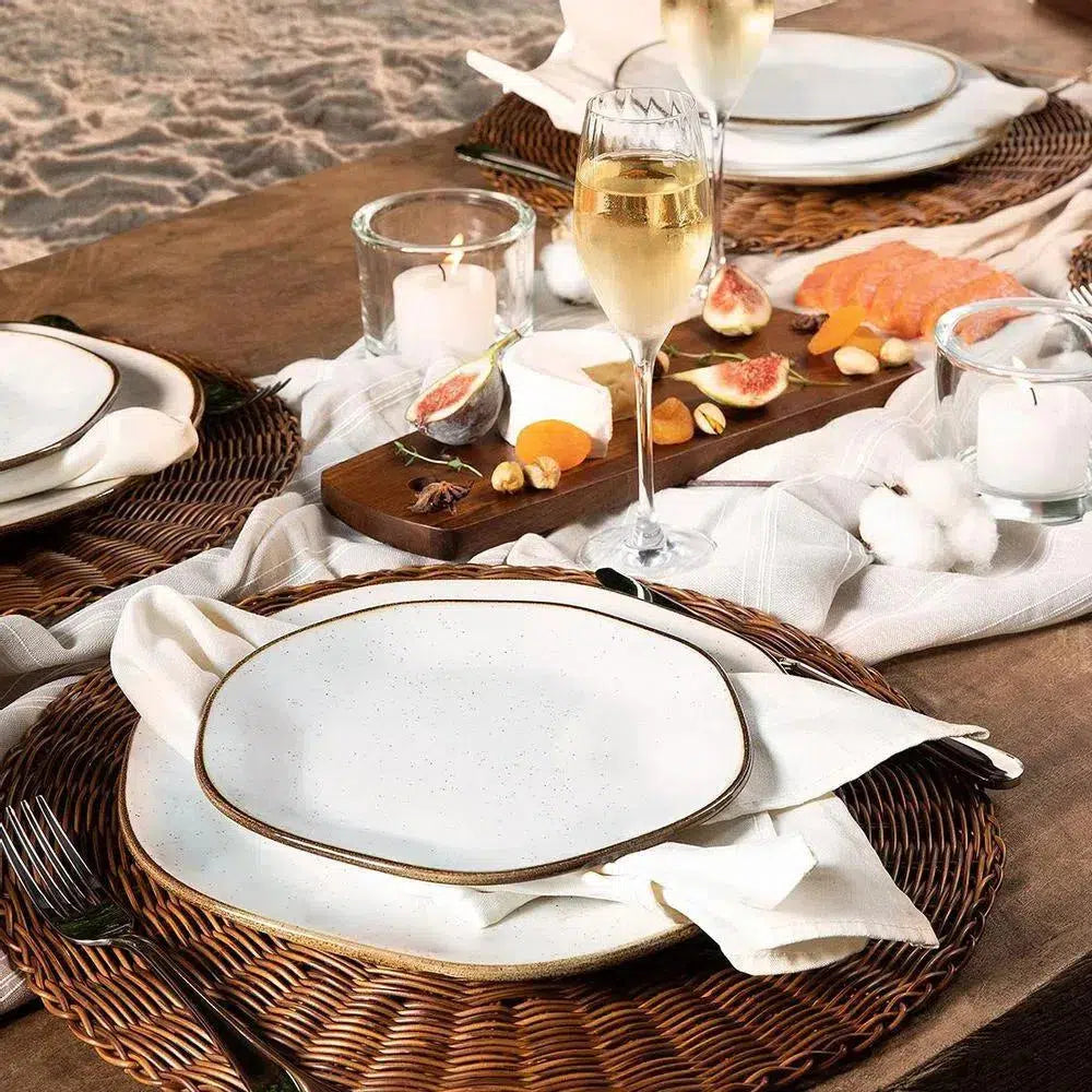 Kit 6 Pratos de Sobremesa Porcelana Ryo Maresia 21,5cm