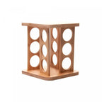 Kit com 12 Potes de Vidro Borossilicato com Tampa Hermética e Rack Giratório em Bambu Wolff