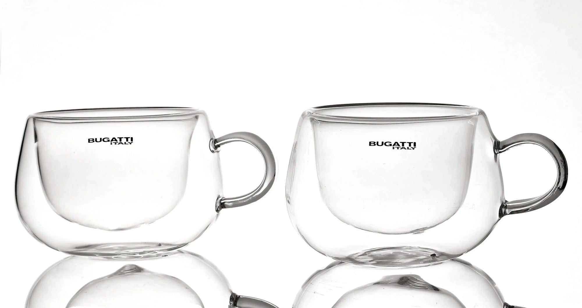 Kit com 2 Xícaras para Chá Parede Dupla com Alça 200ml Bugatti
