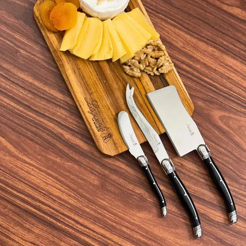 Kit com 3 Facas para Queijo Luxo Laranja Laguiole La Maison