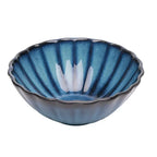 Kit com 6 Bowls Cerâmica Scallop Azul 15x6cm