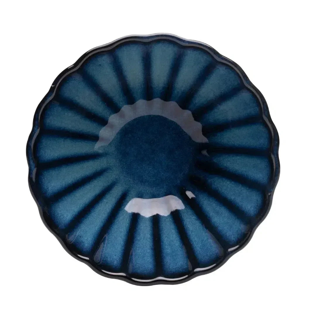 Kit com 6 Bowls Cerâmica Scallop Azul 15x6cm