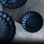 Kit com 6 Bowls Cerâmica Scallop Azul 15x6cm