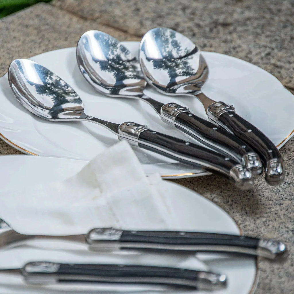 Kit com 6 Colheres Luxo Branco Laguiole La Maison