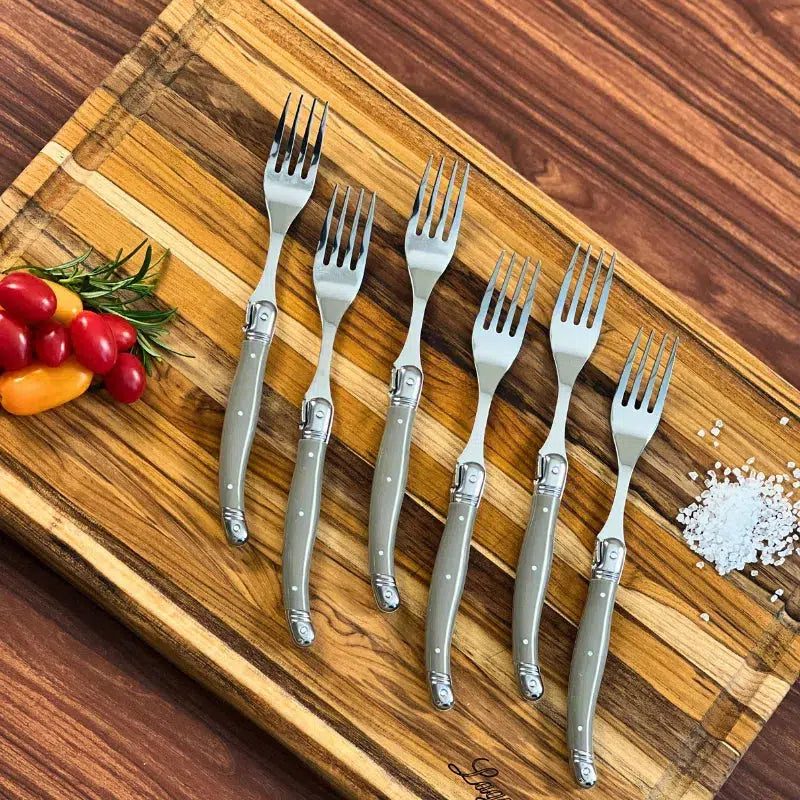 Kit com 6 Garfos Luxo Branco Laguiole La Maison