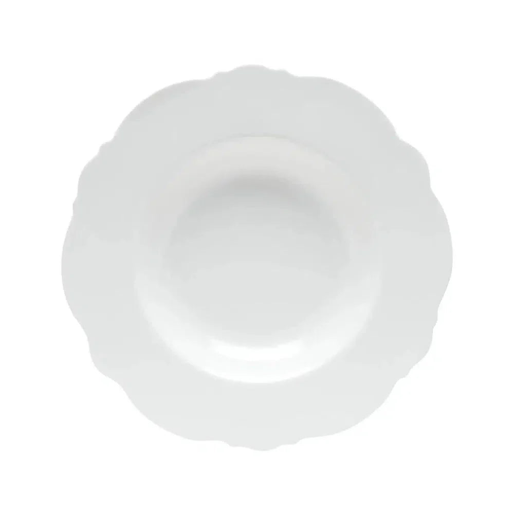 Kit com 6 Pratos Fundos Porcelana Wolff Maldivas Branco 23cm