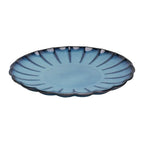 Kit com 6 Pratos Rasos Cerâmica Scallop Azul 27cm