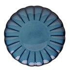 Kit com 6 Pratos Rasos Cerâmica Scallop Azul 27cm