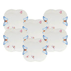 Kit com 6 Pratos Rasos em Porcelana Borboleta Wolff 24cm
