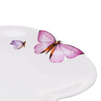 Kit com 6 Pratos de Sobremesa em Porcelana Borboleta Wolff 19 cm