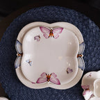 Kit com 6 Pratos de Sobremesa em Porcelana Borboleta Wolff 19 cm