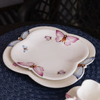Kit com 6 Pratos de Sobremesa em Porcelana Borboleta Wolff 19 cm