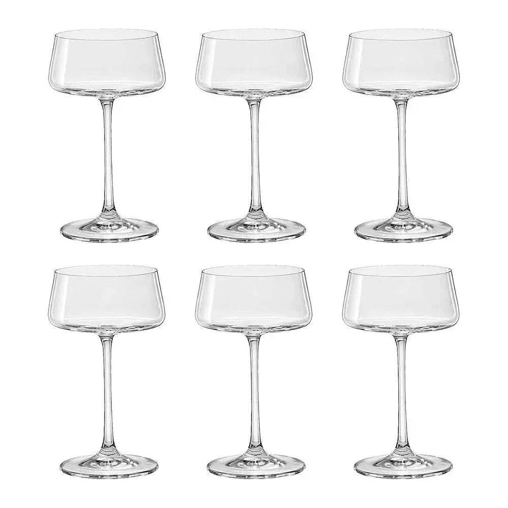 Kit com 6 Taças para Coquetel em Cristal Bohemia Sommelier 220ml
