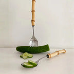 Kit com Talheres p/ Salada em Bambu Natural