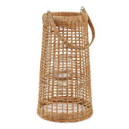 Lanterna em Fibra Natural com Copo de Vidro 53,5x29cm Mart