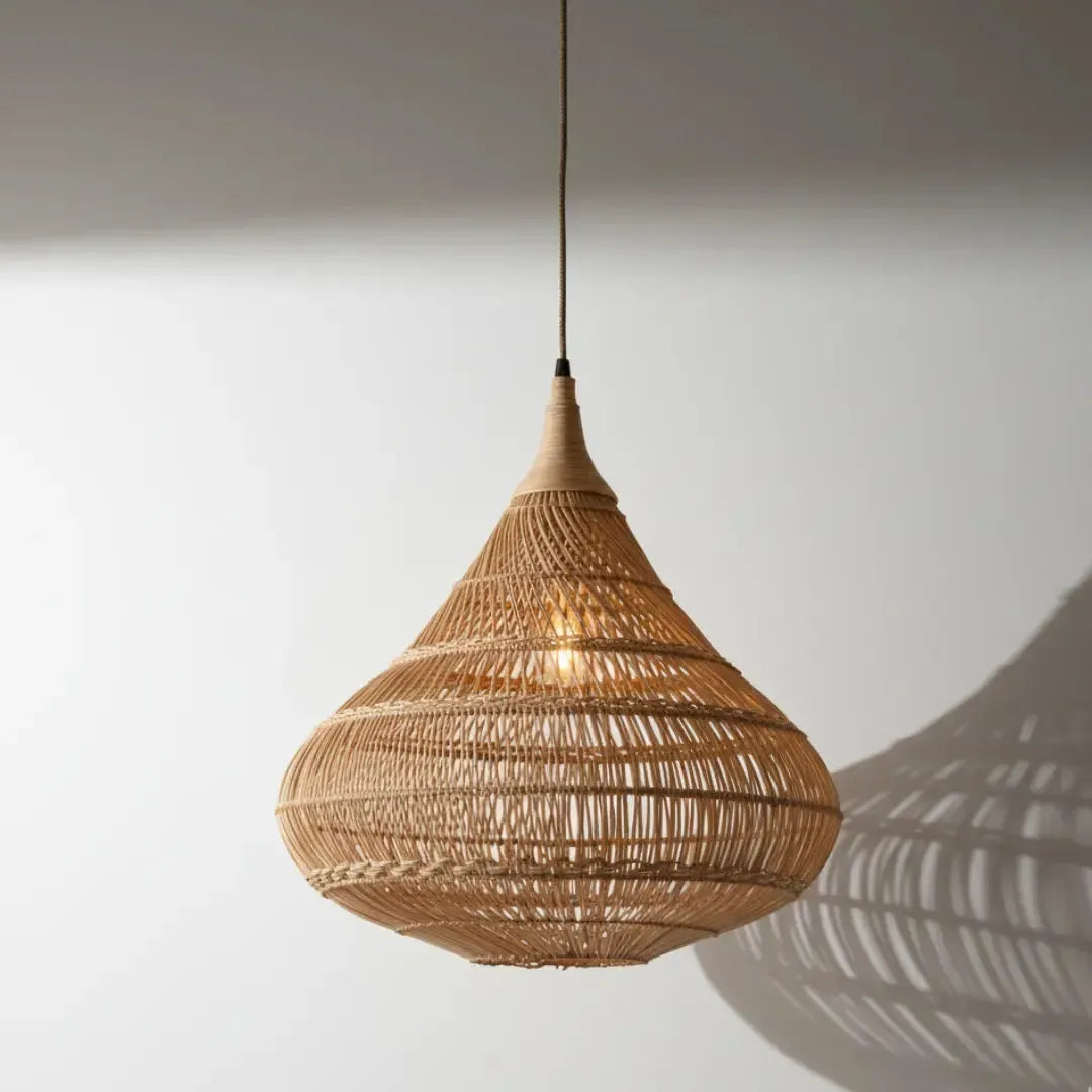 Luminária Artesanal Rattan Natural Amaya 55x50cm Bahali