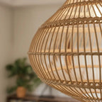 Luminária Artesanal Rattan Natural Amaya 55x50cm Bahali