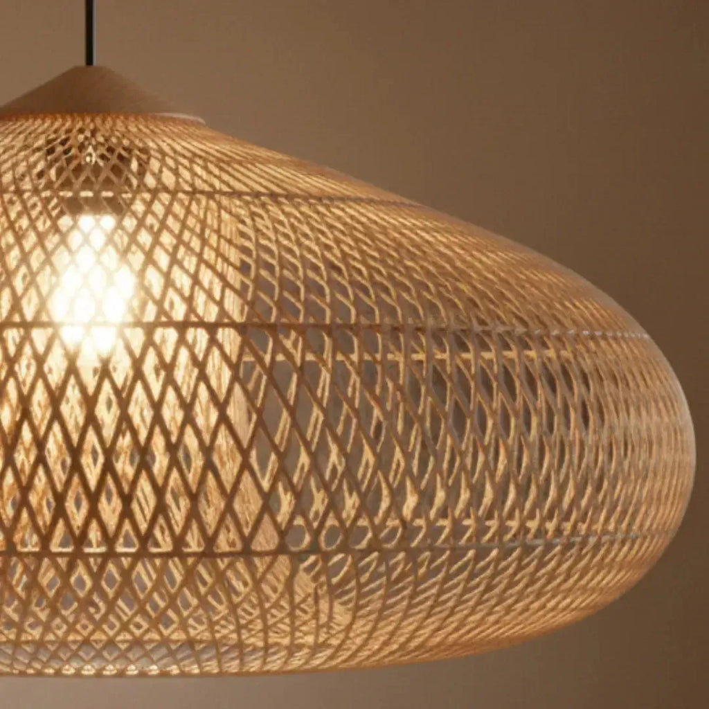 Luminária Artesanal Rattan Natural Ayla 60x38cm Bahali