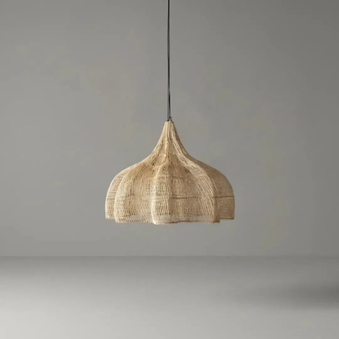 Luminária Artesanal Rattan Natural Fleur 150cm Bahali