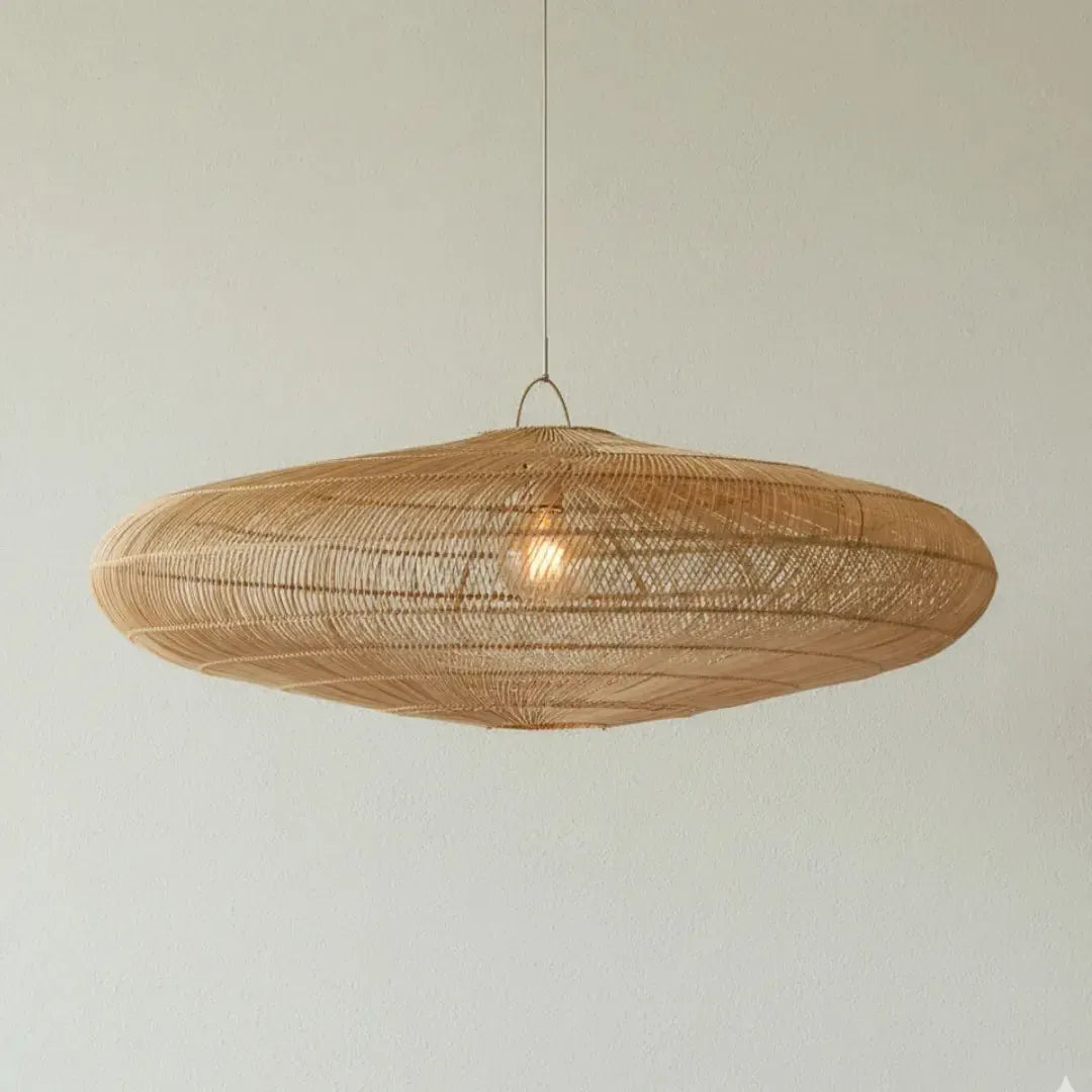 Luminária Artesanal Rattan Natural Gaia 200x55cm Bahali