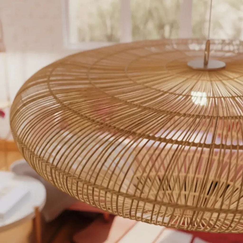 Luminária Artesanal Rattan Natural Gaia 75x30cm Bahali