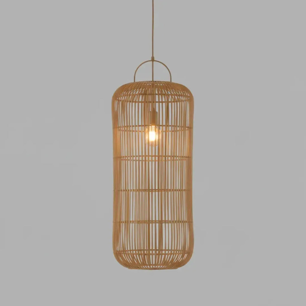 Luminária Artesanal Rattan Natural Nala 50x120cm Bahali