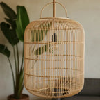 Luminária Artesanal Rattan Natural Nala 50x120cm Bahali