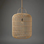 Luminária Artesanal Rattan Natural Nala 50x120cm Bahali