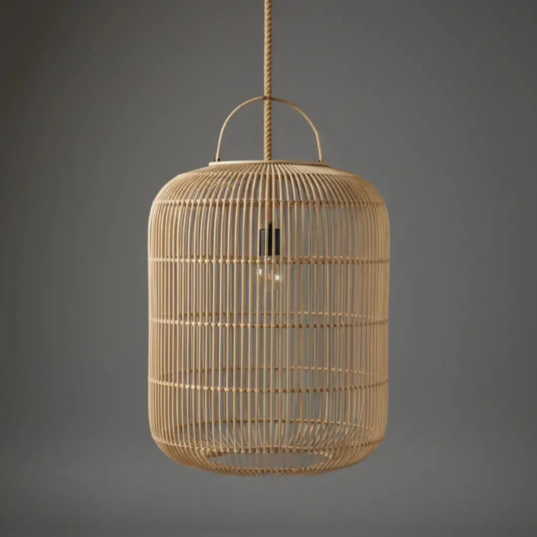 Luminária Artesanal Rattan Natural Nala 50x120cm Bahali