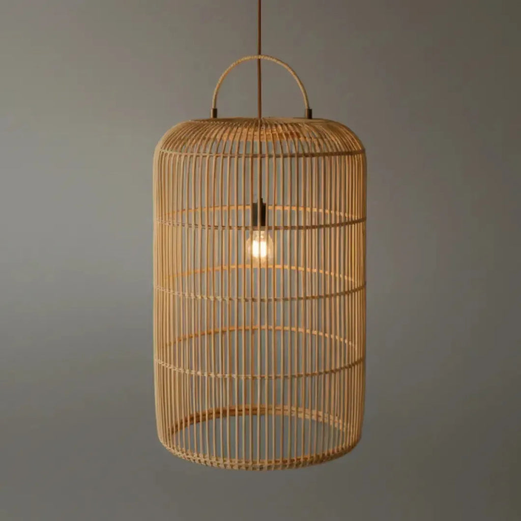 Luminária Artesanal Rattan Natural Nala 50x120cm Bahali