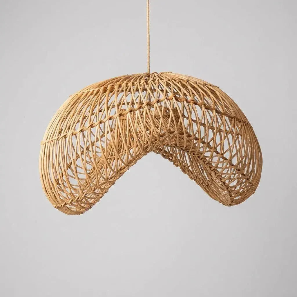 Luminária Artesanal Rattan Natural Nami 80cm Bahali