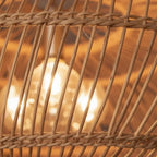 Luminária Artesanal Rattan Natural Preto Nildo 60x32cm Bahali