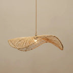 Luminária Artesanal Rattan Natural Orgânica Sora 75x75x20cm Bahali