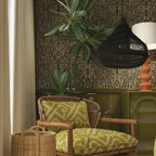 Luminária Artesanal Rattan Preto Amaya 55x50cm Bahali