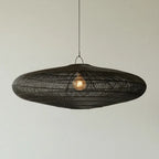 Luminária Artesanal Rattan Preta Gaia 75x30cm Bahali