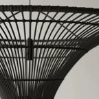 Luminária Artesanal Rattan Preta Liora 60x23cm Bahali