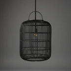 Luminária Artesanal Rattan Preta Nala 50x120cm Bahali