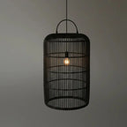 Luminária Artesanal Rattan Preta Nala 50x120cm Bahali
