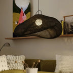 Luminária Artesanal Rattan Preto Nami 120cm Bahali