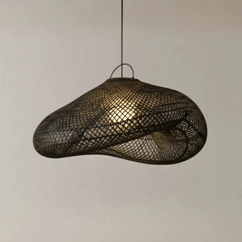 Luminária Artesanal Rattan Preto Nami 120cm Bahali